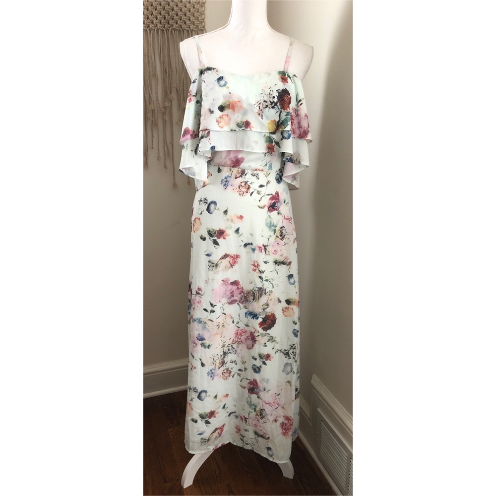 ASOS Off Shoulder Floral Maxi Dress